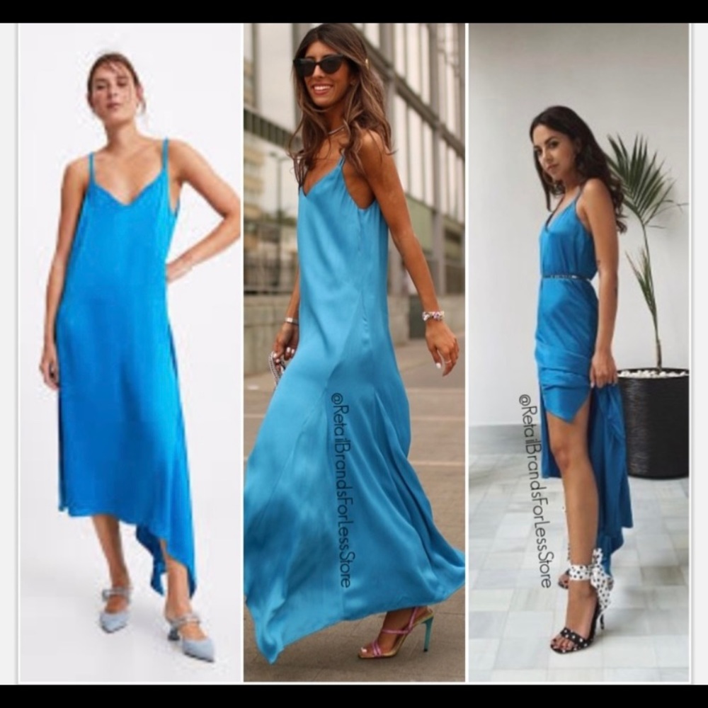 Zara cobalt blue asymmetric dress size S
